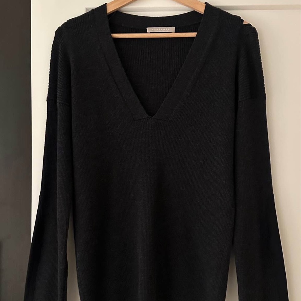 Grey V-Neck Sweater Stefanel